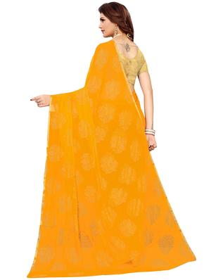 floral motifs embellished saree with blouse - 16440308 - Standard Image - 2