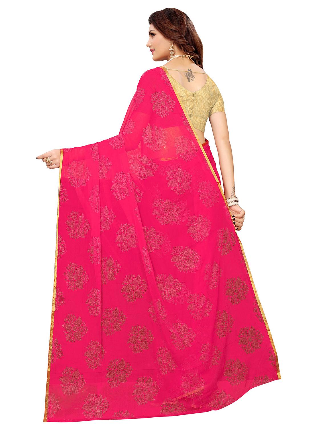 floral motifs embellished saree with blouse - 16440310 - Zoom Image - 2
