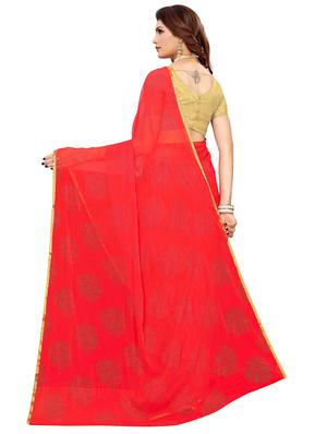 floral motifs embellished saree with blouse - 16440311 - Standard Image - 2