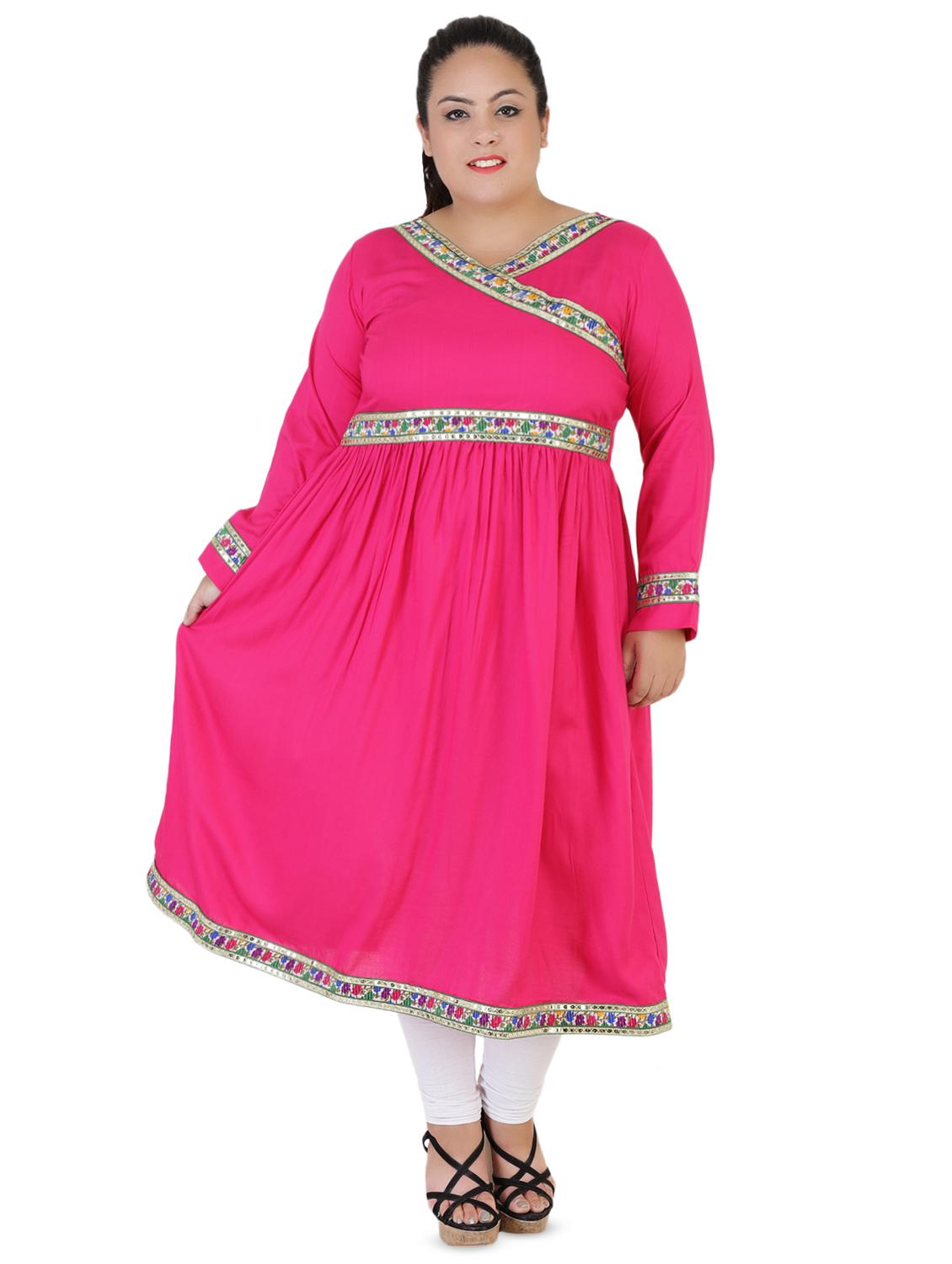 solid a-line kurta - 16440465 - Zoom Image - 2