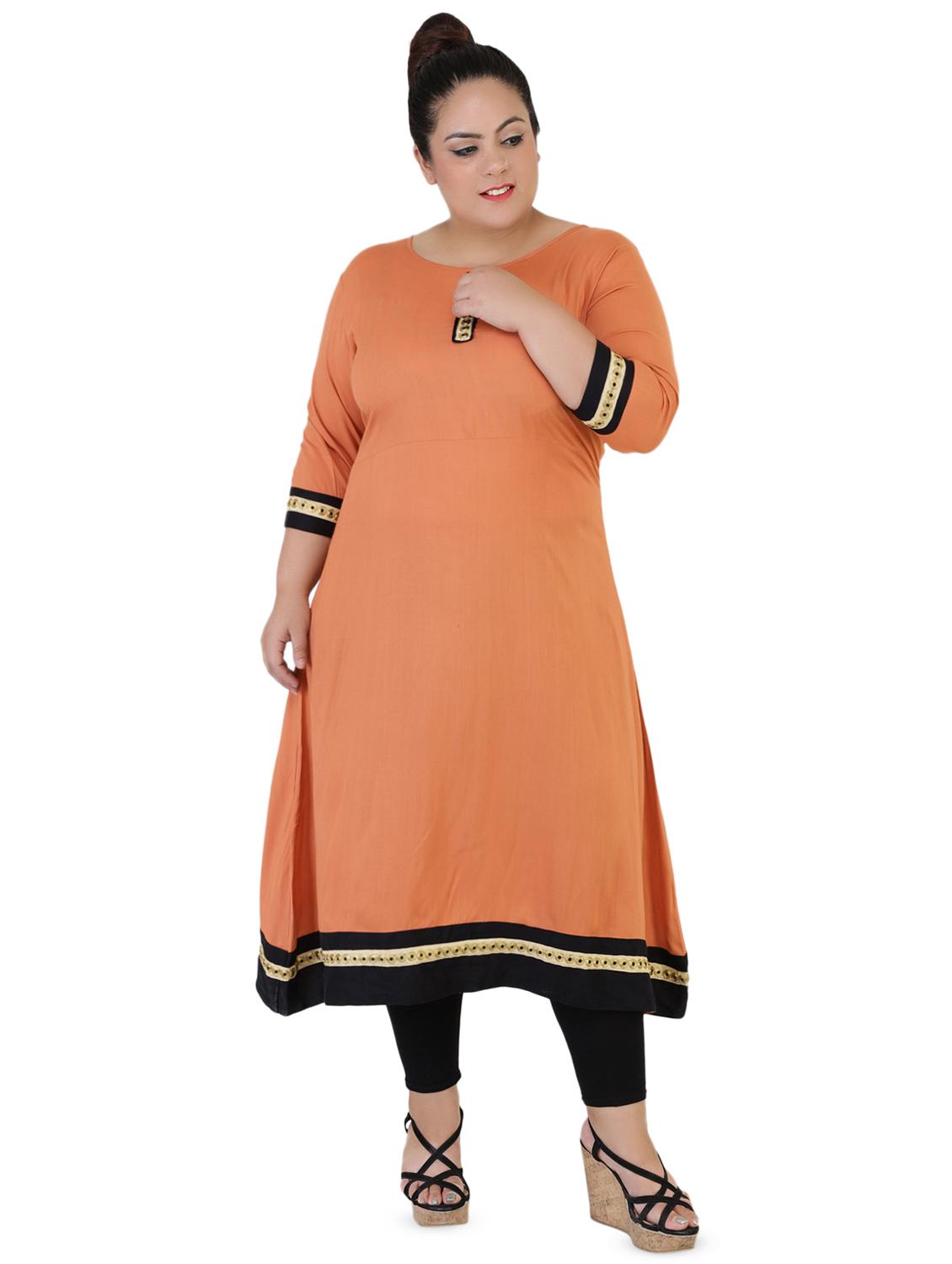 solid a-line kurta - 16440493 - Zoom Image - 2
