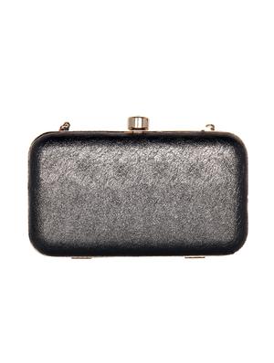 black leatherette (pu) box clutch - 16440957 - Standard Image - 2