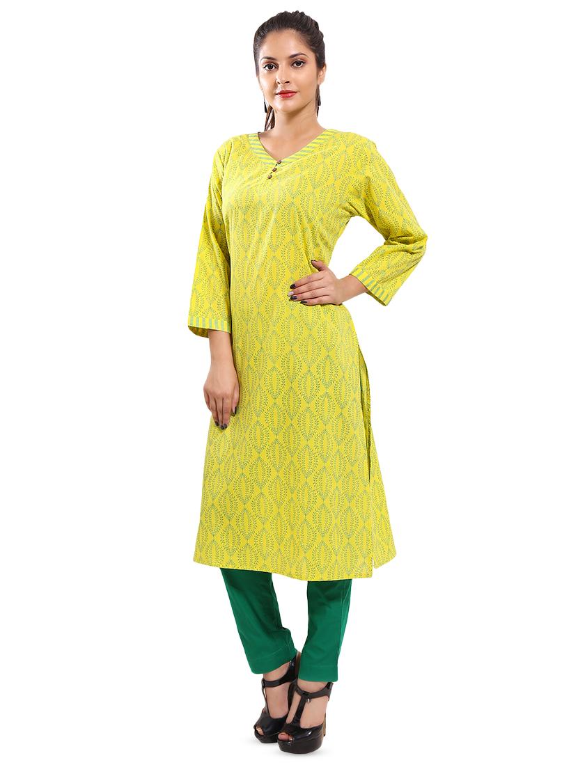 printed straight kurta - 16441137 - Zoom Image - 2