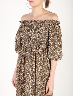 off shoulder animal printed maxi dress - 16441240 - Standard Image - 5