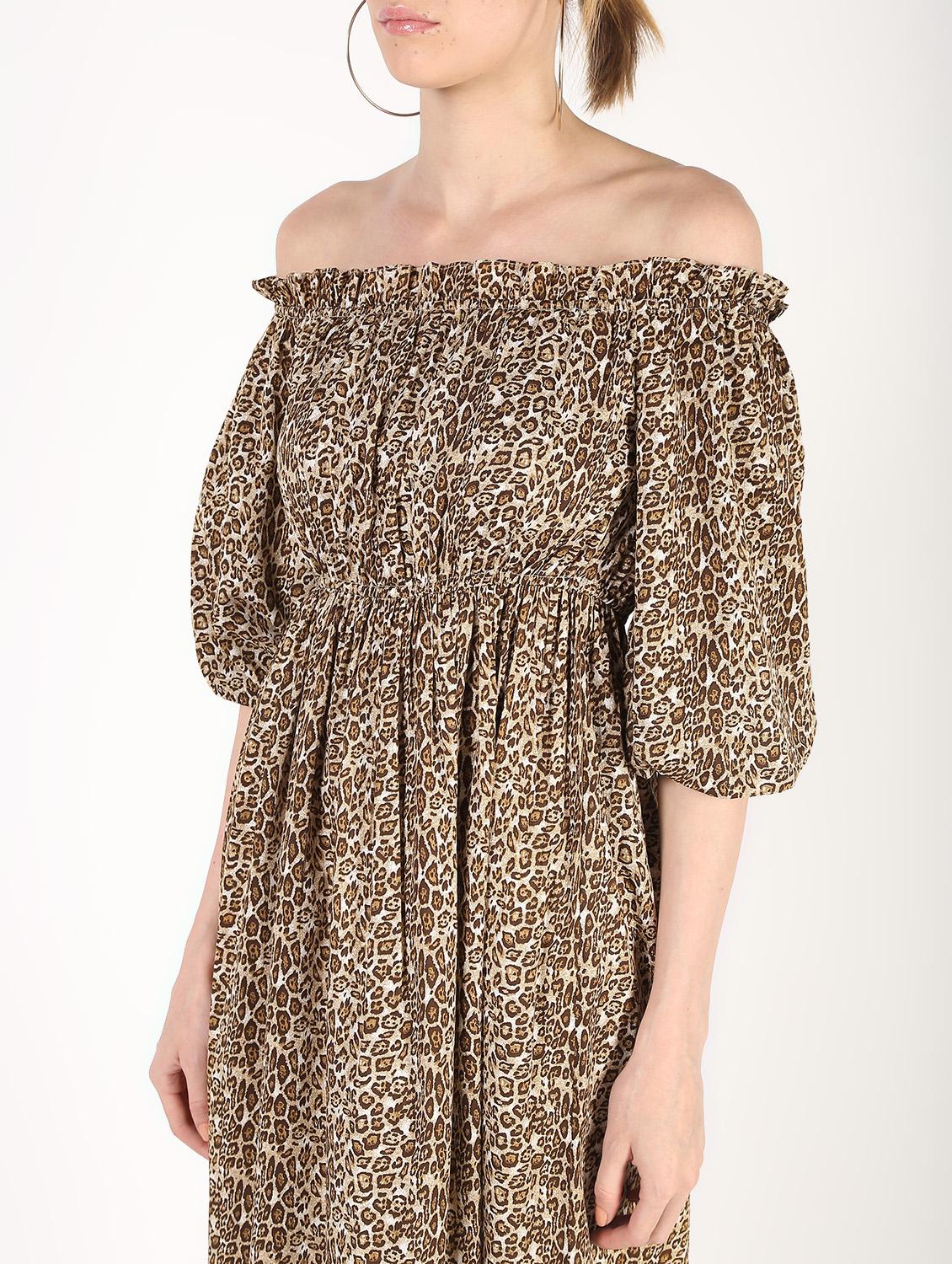 off shoulder animal printed maxi dress - 16441240 - Zoom Image - 5