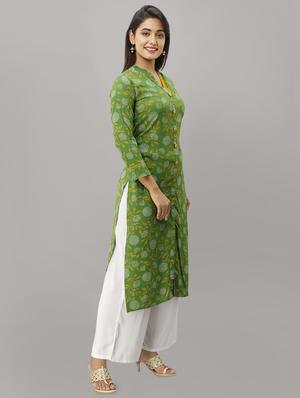 floral printed straight kurta - 16442136 - Standard Image - 2