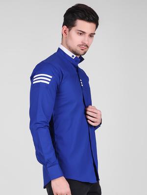 blue striped casual shirt - 16443064 - Standard Image - 2