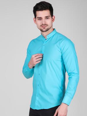 light blue solid casual shirt - 16443070 - Standard Image - 2