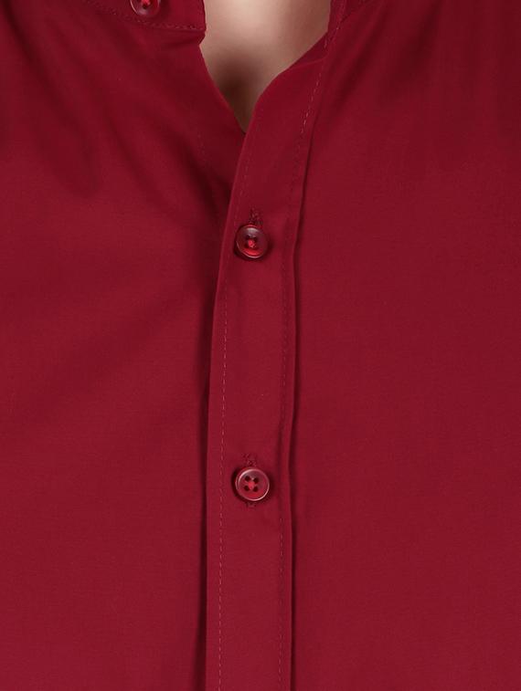 red solid casual shirt - 16443072 - Zoom Image - 5