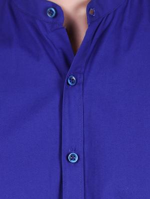 blue solid casual shirt - 16443073 - Standard Image - 5