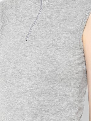turtle neck zip detail tee - 16443254 - Standard Image - 5