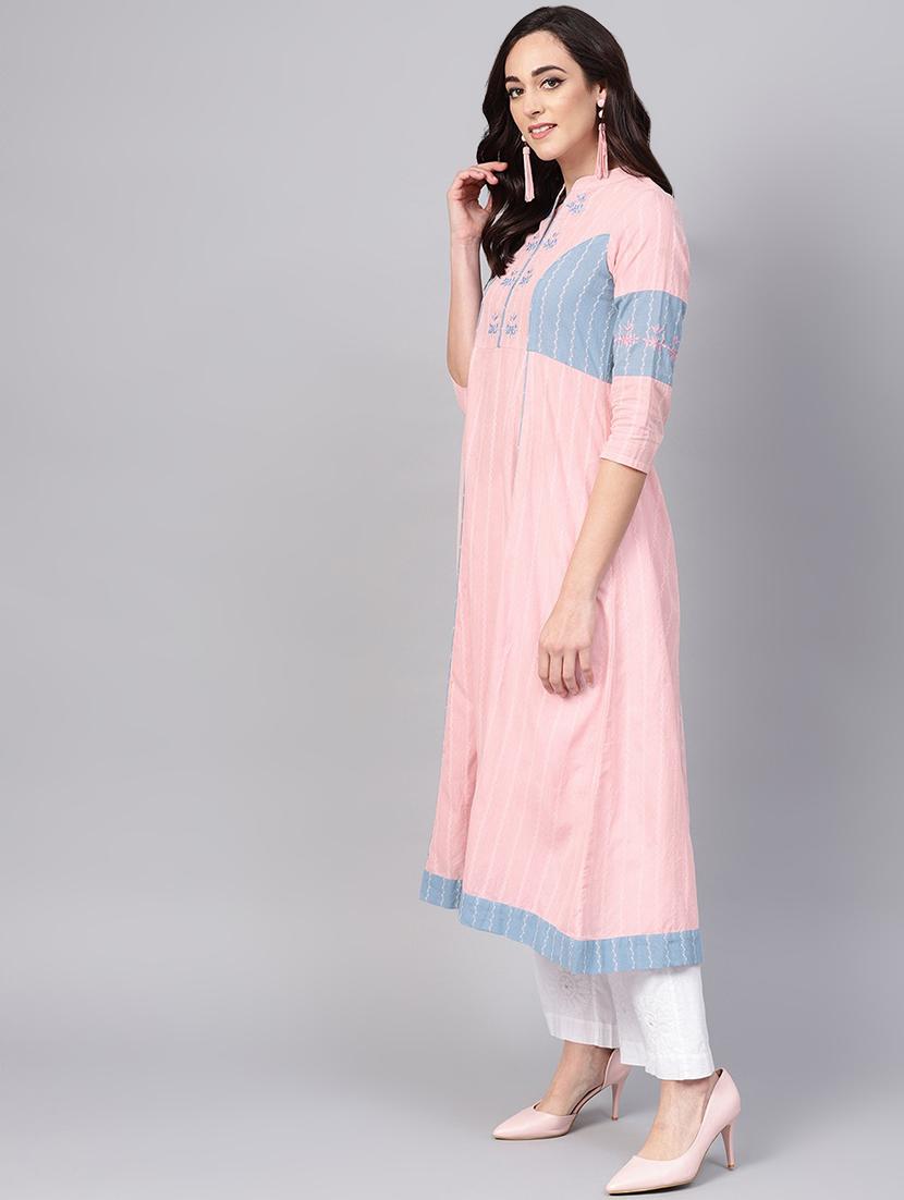 embroidered flared kurta - 16444220 - Zoom Image - 2