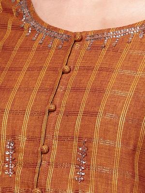Embroidered straight kurta - 16444221 - Standard Image - 5