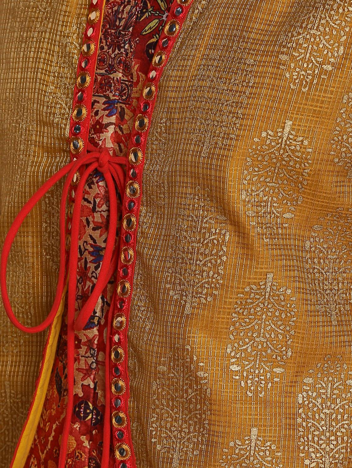 floral printed kurta with jacket - 16445381 - Zoom Image - 5