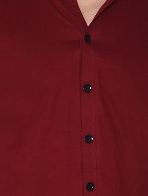 red color block casual shirt - 16446300 - Standard Image - 5