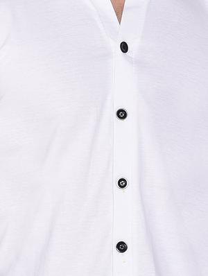 white color block casual shirt - 16446303 - Standard Image - 5