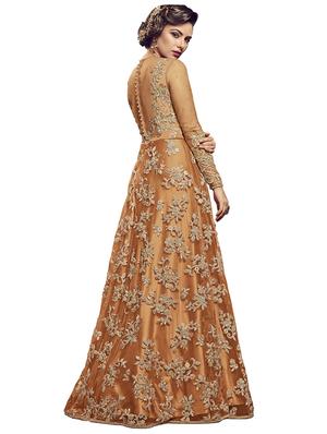 embroidered anarkali semi-stitched suit - 16446807 - Standard Image - 2