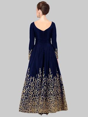 embroidered anarkali semi-stitched suit - 16446812 - Standard Image - 2