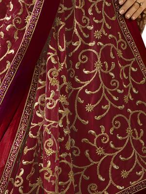 embroidered anarkali semi-stitched suit - 16446819 - Standard Image - 2