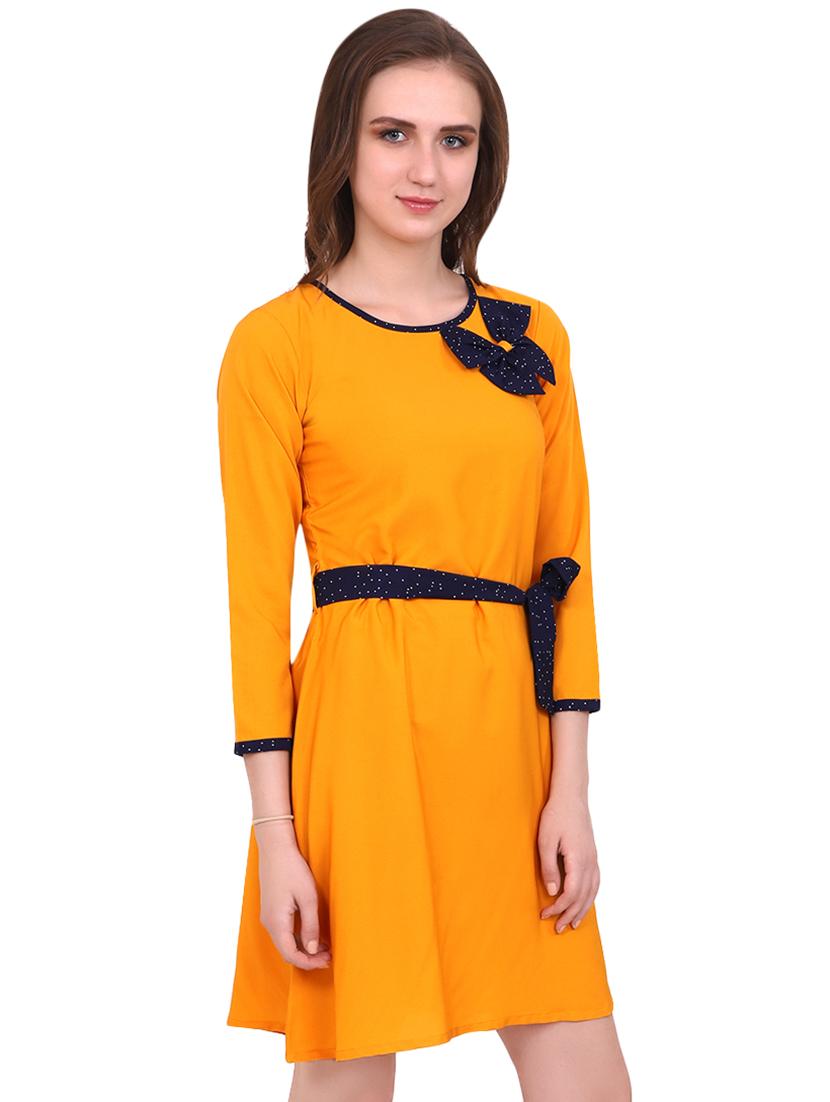 bow patch tie front a-line dress - 16446967 - Zoom Image - 2