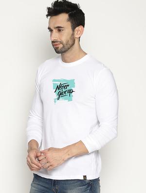 white chest print t-shirt - 16447411 - Standard Image - 2