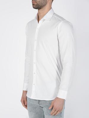 white solid casual shirt - 16448535 - Standard Image - 5