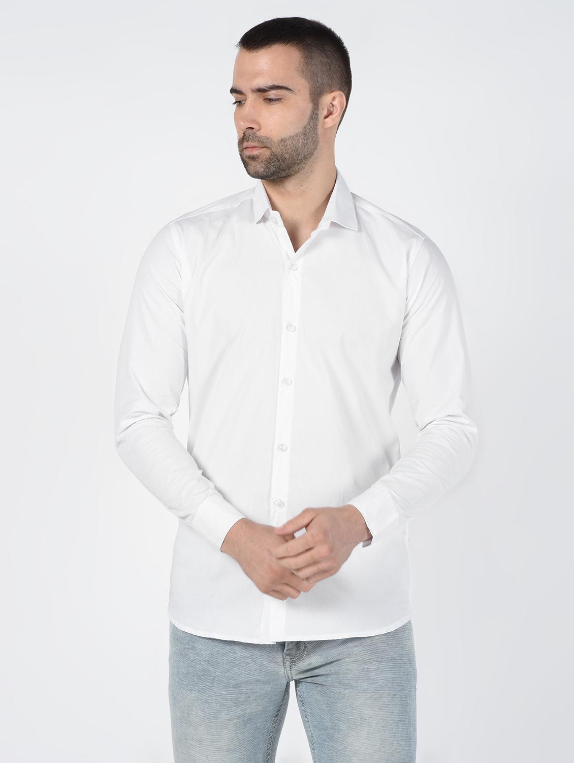 white solid casual shirt - 16448535 - Zoom Image - 2
