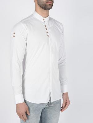 white solid casual shirt - 16448539 - Standard Image - 5