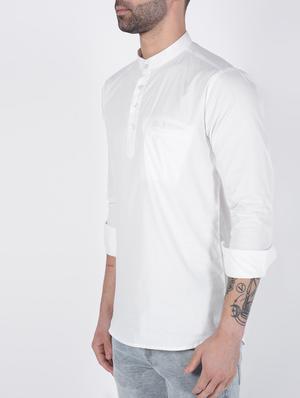 white solid short kurta - 16448671 - Standard Image - 5