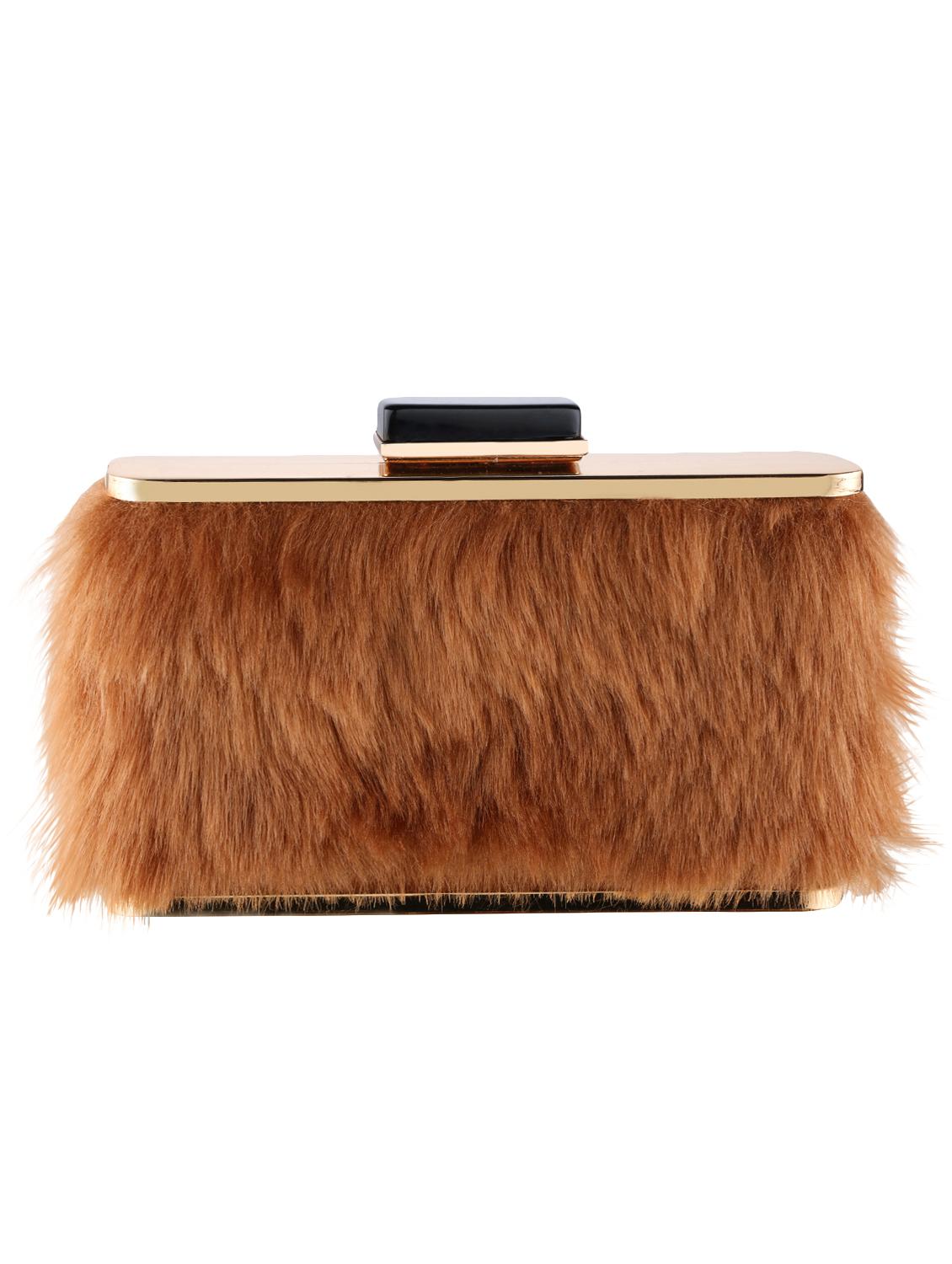 brown metal regular clutch - 16450141 - Zoom Image - 2