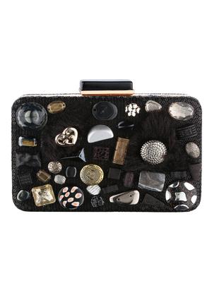 black metal regular clutch - 16450145 - Standard Image - 2
