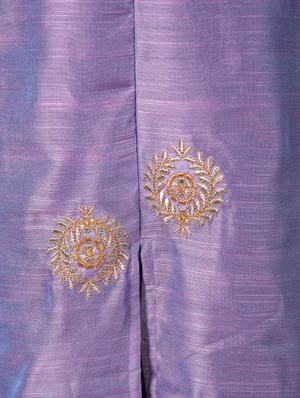 embroidered chanderi a-line kurta - 16450298 - Standard Image - 5