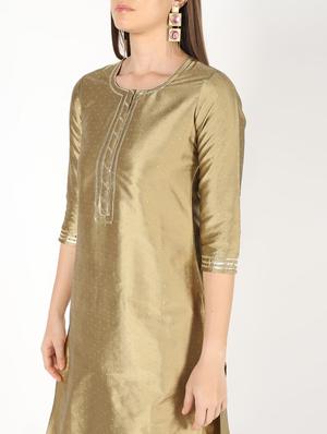 gota patti silk blend straight kurta - 16450300 - Standard Image - 5