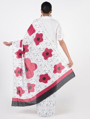 floral printed saree with blouse - 16450387 - Standard Image - 2