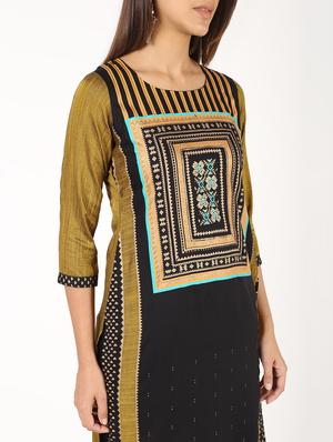 printed kurta with palazzo set - 16450814 - Standard Image - 5