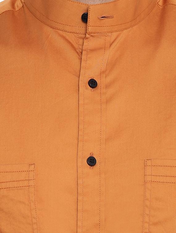 orange solid casual shirt - 16451299 - Zoom Image - 5