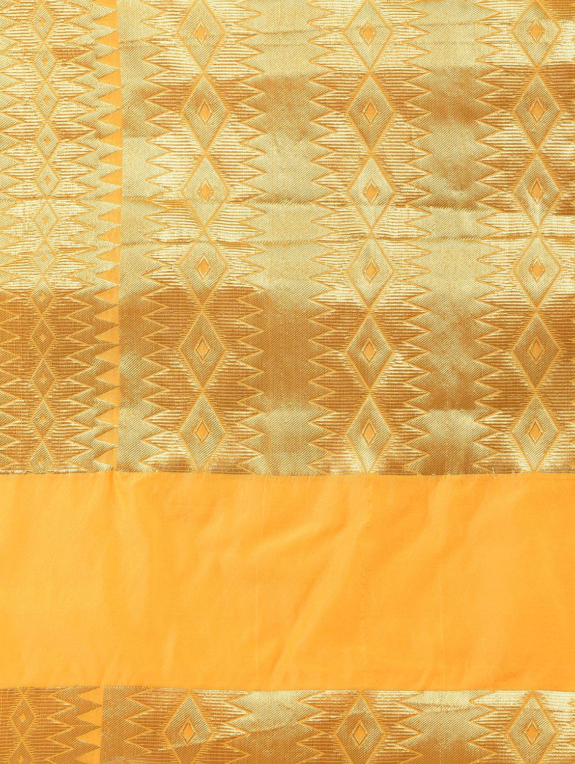 geometrical zari motif banarasi saree with blouse - 16451339 - Zoom Image - 5