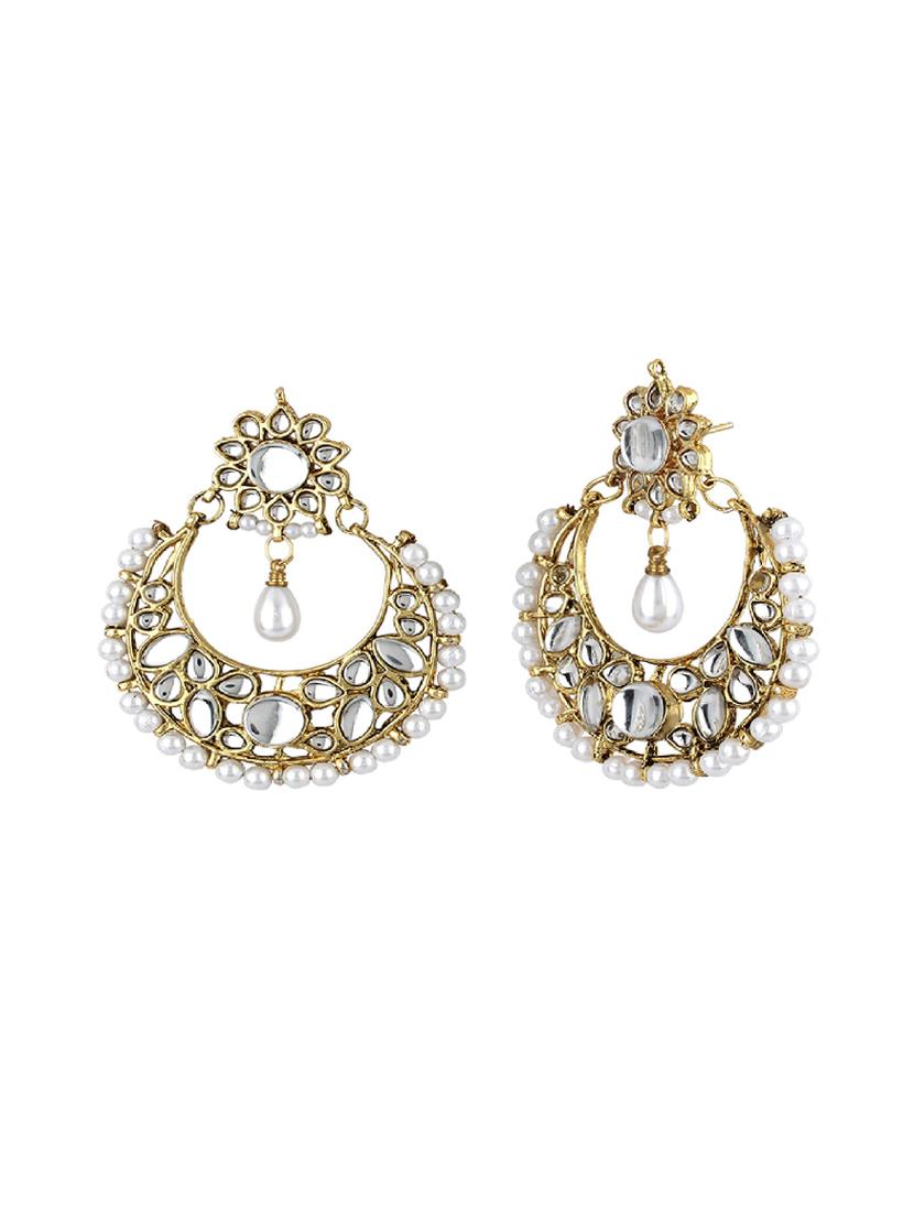 gold brass drop earring - 16453909 - Zoom Image - 2