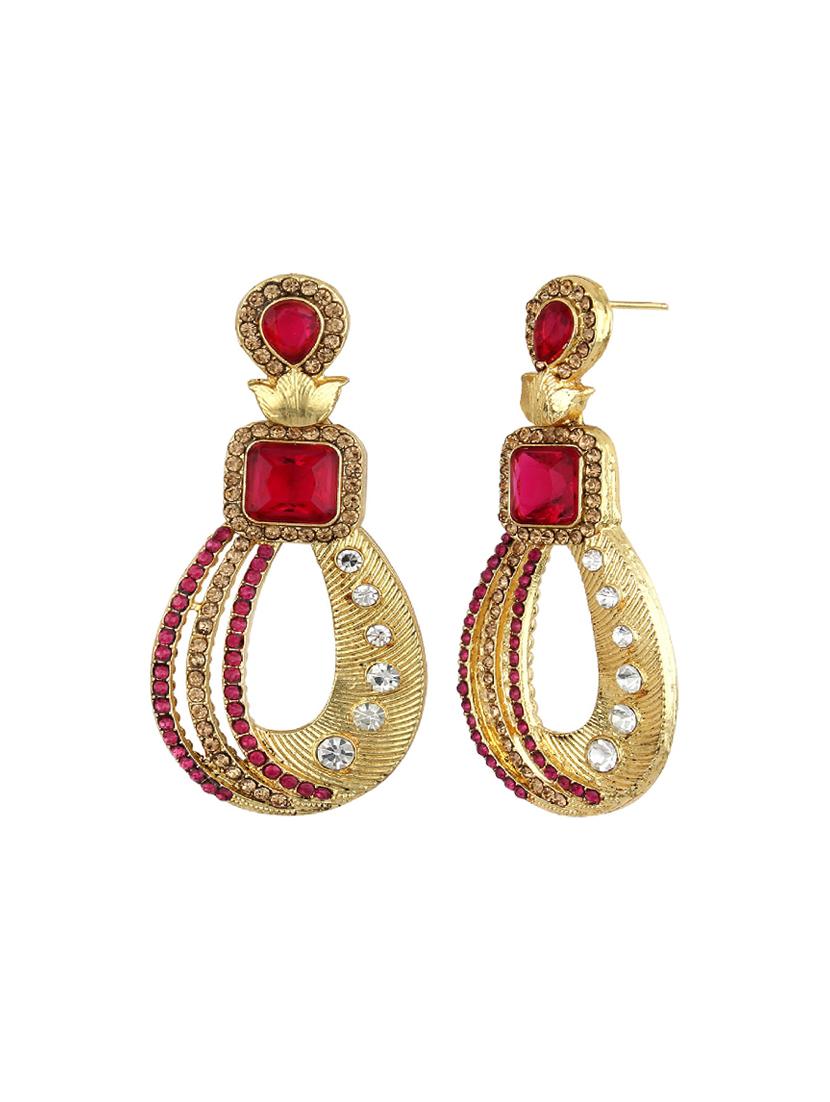 red brass drop earring - 16453920 - Zoom Image - 2