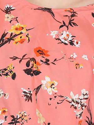 cape sleeved floral a-line dress - 16453986 - Standard Image - 5