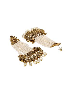 white brass drop earring - 16454241 - Standard Image - 2