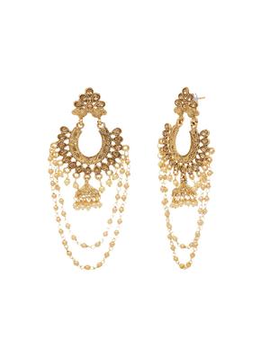 gold brass drop earring - 16454247 - Standard Image - 2