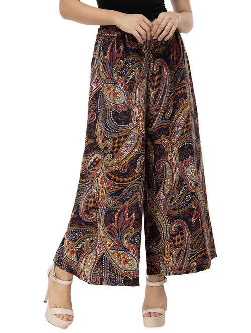 high rise paisley palazzo - 16456156 - Standard Image - 1