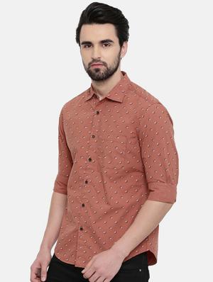 brown printed casual shirt - 16456434 - Standard Image - 2