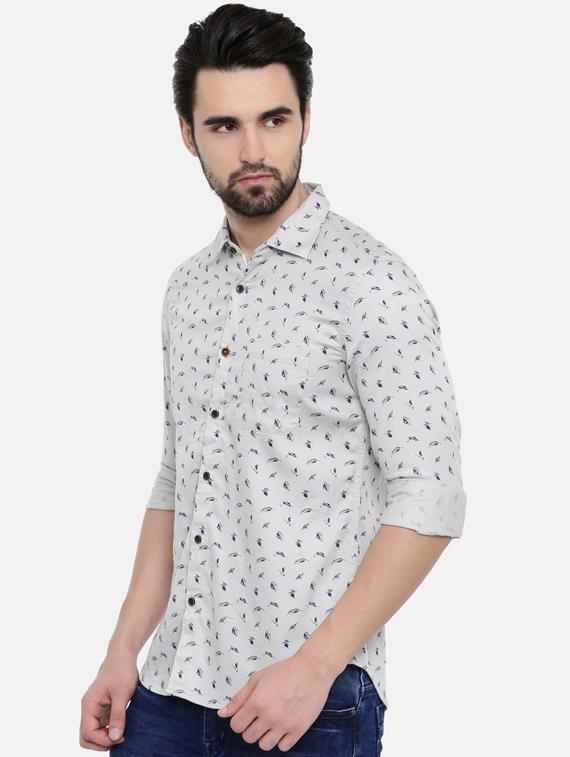 grey printed casual shirt - 16456441 - Zoom Image - 2