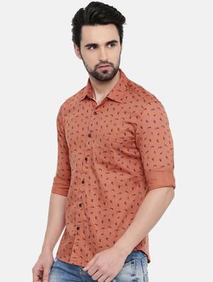 brown printed casual shirt - 16456442 - Standard Image - 2