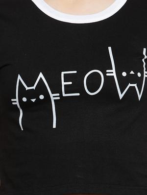 contrast detail quirky crop tee - 16456819 - Standard Image - 5