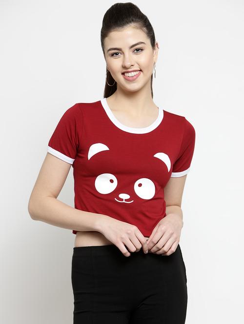 contrast detail quirky crop tee - 16456826 - Standard Image - 1