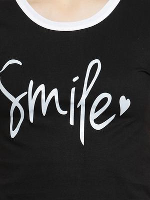 contrast detail slogan crop tee - 16456831 - Standard Image - 5