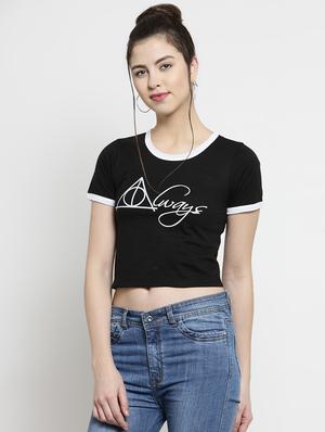 contrast detail quirky crop tee - 16456843 - Standard Image - 2